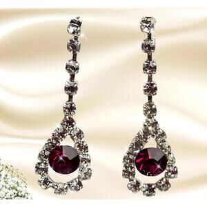 Pink Dangle Earrings Silver Tone Drop 1.75” Lightweight Fashion Jewelry NEW